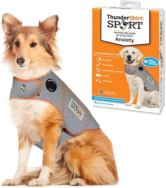 ThunderShirt for Dogs Calming Anxiety Vest, Large, Platinum Sport