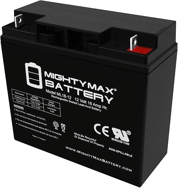 Mighty Max Battery ML18-12 - 12V 18AH Rechargeable Battery for Champion Generator 9000 7000