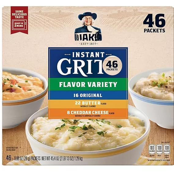 Instant Grits, Variety Pack, 45.4 Ounces, 46 Count (46 Count (1 Pack))