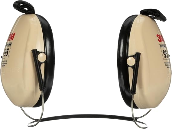 3M PELTOR Hearing Protection Optime 95 Earmuffs, Adjustable Earcups, E-A-Rfit Compatible, Stainless Steel