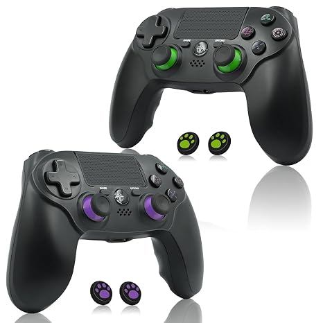 citnh Wireless Controller for PS-4/Pro/Slim 2-pack Purple/Green