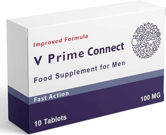 ErexOn - V Prime Connect 10 Tablets | Men's Health Support | 100mg Herbal Supplement for Men | Quick Absorbing Formula | Made in the UK