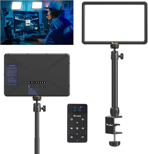 ULANZI K20 Key Light LED Video Light with Remote Control, Professional Studio LED Panel with 600 Lumens and 10W, 11" Video Light Dimmable 2500K-9000K, for YouTube/Live Streaming