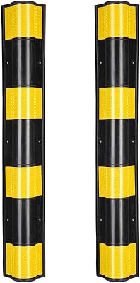 Yescom 31 Reflective Corner Guard Wall Corner Protector Round with Yellow Strips for Garage Parking Lot 2 Packs