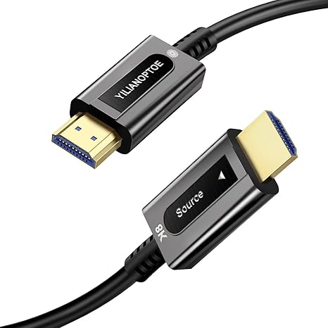 Fiber Optic HDMI Cable 25 ft,8K Long HDMI 2.1 Cable,Ultra High Speed Fiber HDMI Cord,48Gbps,8K@60Hz 4K@120Hz, eARC HDR10 Dolby Vision for PS4/PS5, Xbox X/S, HDTV,Home Theater Gaming
