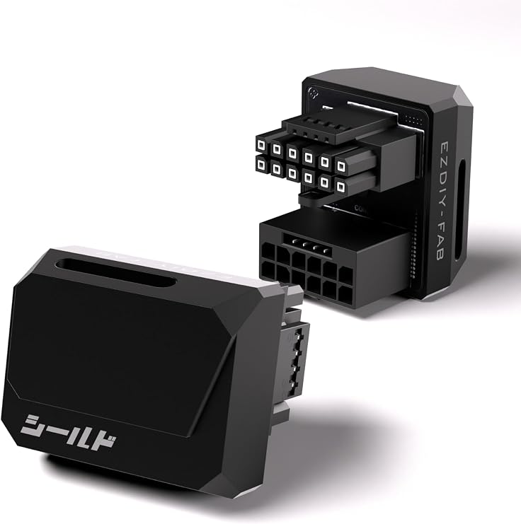 EZDIY-FAB PCIe 5.1 12V-2x6 GPU Adapter, 600W, 180 Degree, STD, Black