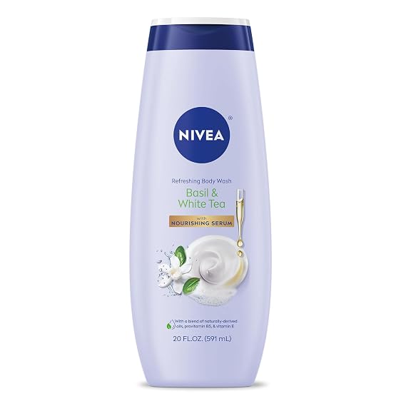 NIVEA Refreshing Basil and White Tea Body Wash, 20 FL OZ