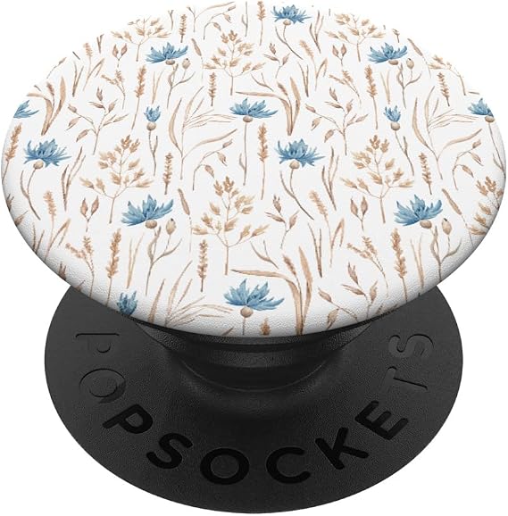 Light Blue Cornflower Pattern PopSockets Swappable PopGrip