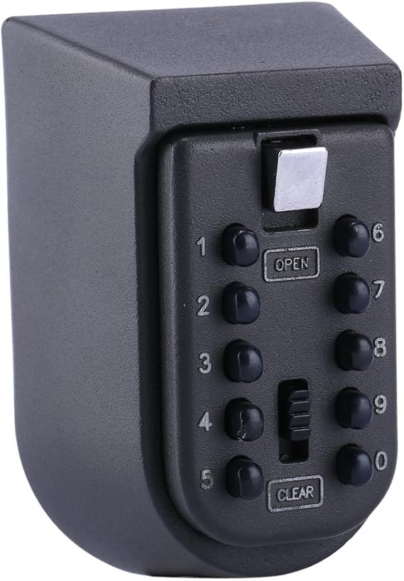 Wall Mounted Lock Box, Outdoor Combination Key Storage, 5 Keys Capacity, Durable Aluminum Security Safe for House Keys