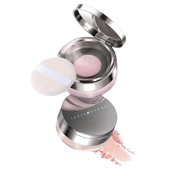 Pink Matte Setting Powder, Soft Velvety Smooth Skin Makeup Powder Long Lasting Waterproof, Pink Translucent Setting Loose Powder Oil Control Soft Focus Effect Lightweight Hides Pores Smoothes Wrinkles