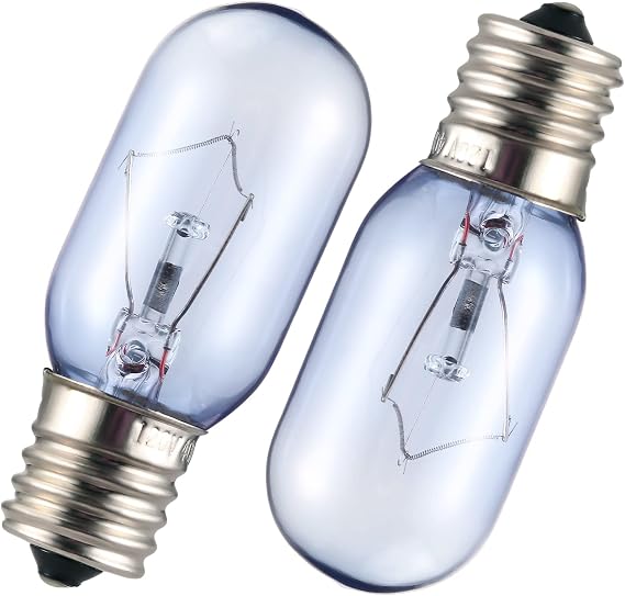 2 Pack Refrigerator Light Bulb T8 E17 40W Replacement for Frigidaire