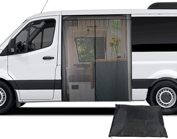 RV Magnetic Mosquito Net Camper Van Bug Screen Compatible with Mercedes Sprinter Ford Transit Ram ProMaster 180 * 150 cm(71 * 59 in)