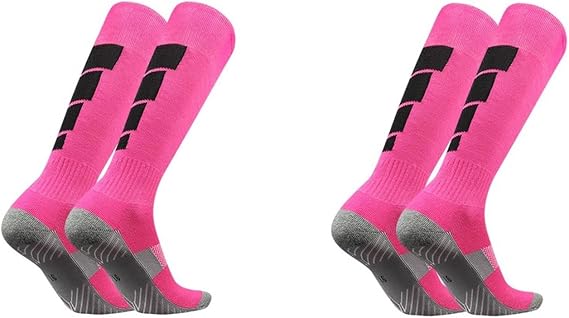 2 Pairs Professional Fencing Socks Fencing Gear Safety Leggings Unisex Protective Socks, for Epee Sabre Foil Fencer(Pink,S)