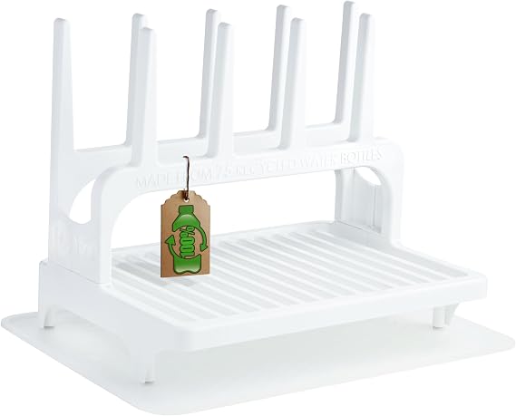 PopYum White Space Saving Drying Rack with Silicone Mat