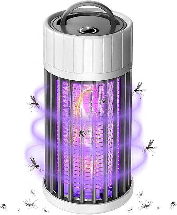 Mosquito Killer Lamp, USB Powered Physical Bug Zapper Hanging Electronic UV Fly Killer Plug in 360°Attract Insect Catcher for Home Office Garden Plant Protection Indoor Outdoor Summer Trip Camping