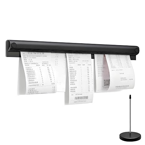 Tab Grabber, 30cm Restaurant Order Ticket Holder No Drill, Wall-Mounted Alumium Display, with 1 Ticket Spike, for Walls, Kitchens, Cafes and Bars (BLACK)