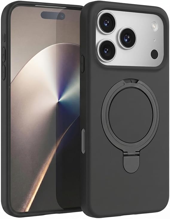 Microsonic Apple iPhone 17 Pro için Kılıf Aura Stant MagSafe Siyah [iPhone 17 Pro ile Uyumlu Kılıf - Siyah]