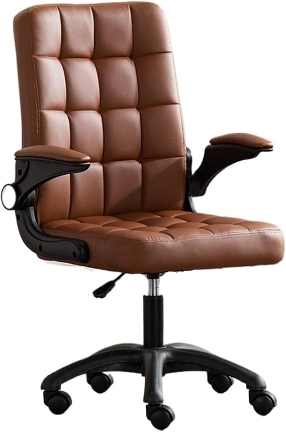 Executive Chairs Office Chair Home Desk Chairs with Flip-up Armrest, Faux Fur Rolling