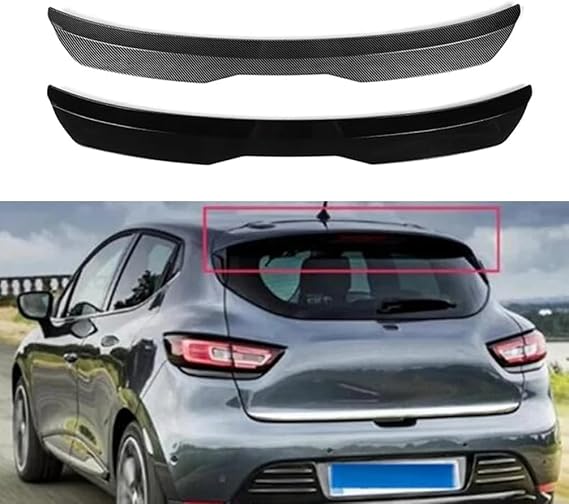 Car Rear Trunk Spoiler for Renault Clio 4 2012-2019, Trunk Roof Lip Spoiler Tail Wing Rear Body Spoiler Bumper Diffuser Car Exterior,A/Black