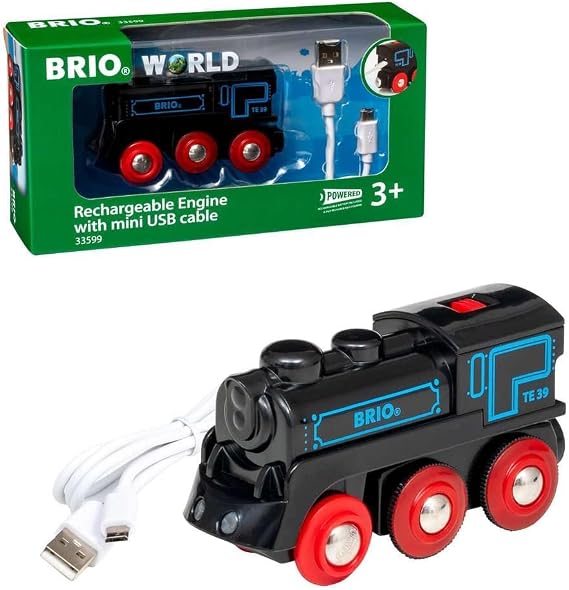 BRIO World - 33599 Rechargeable Engine | Battery-Powered Toy Train for Kids Aged 3+