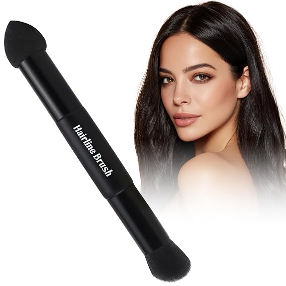 Dual-Ended Hairline Powder Brush, Root Touch Up Brush Applicator