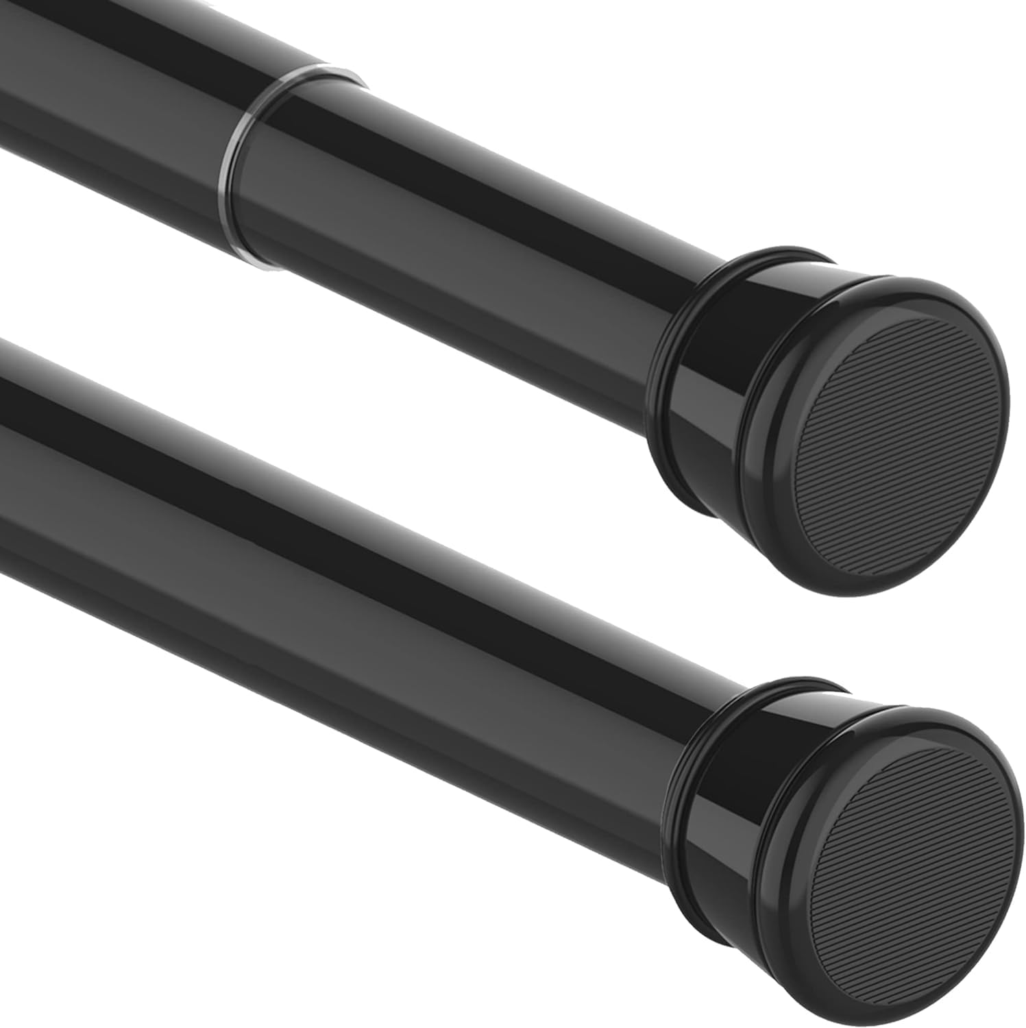 1PC Shower Curtain Pole Extendable No Drill Tension Rods for Curtains Extendable Curtain Poles Shower Curtain Railfor Bathroom, Window, Door, Wardrobe, 63-85CM24.80-33.46InchDiameter:25mm Black