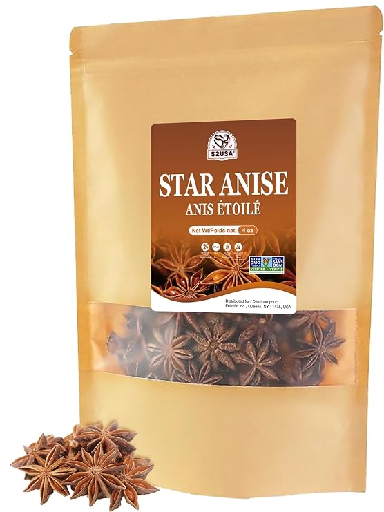 52USA,whole 4oz (Pack of 1), NON-GMO Verified Chinese, Dried Anise Spice