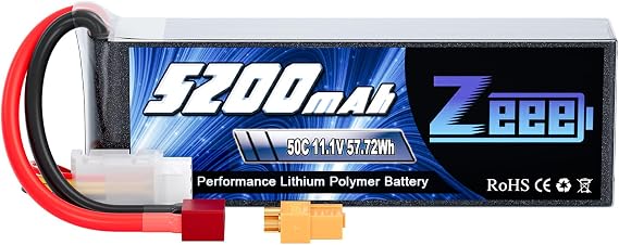 Zeee 3S Lipo Battery 5200mAh 11.1V 50C with T and XT60 Connector Soft Case Battery Compatible with RC Plane Quadcopter RC Airplane RC Helicopter RC Car Truck Boat