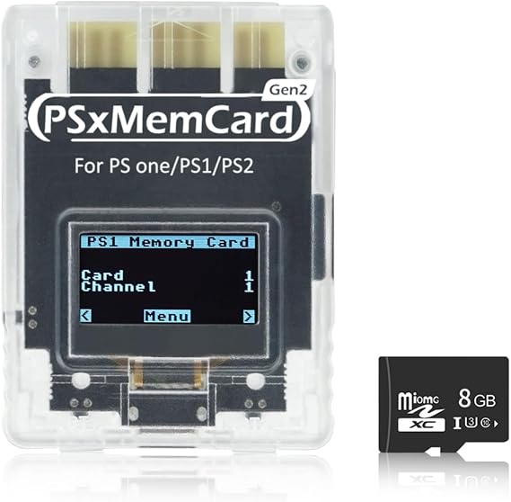 BITFUNX PSxMemCard Gen2 Memory Card, for PS2/PS1/PS ONE Console (4-in-1)
