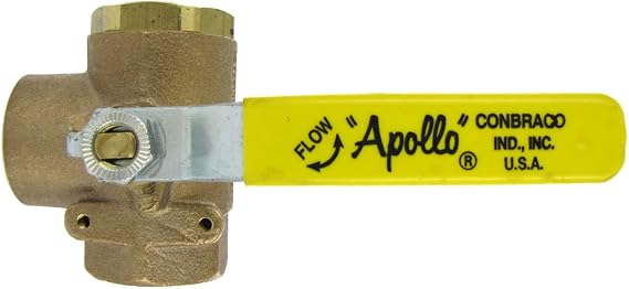 Three Way Brass Ball Valve Apollo 1/2-Inch