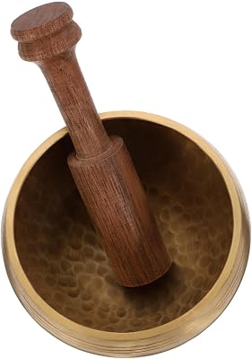 HEMOTON 1 Set Buddhist Music Bowl Singing Bowl Meditation Yoga Tibetan Kit Buddha Sound Yoga Healing Mindfulness Healing Music Instrument Meditation Tool Wood