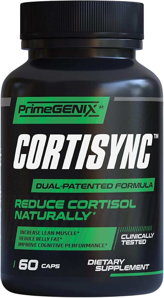 PrimeGENIX CortiSync Reduce Cortisol, Increase Energy, and Improve Focus with Sensoril Ashwagandha - 60 Capsules