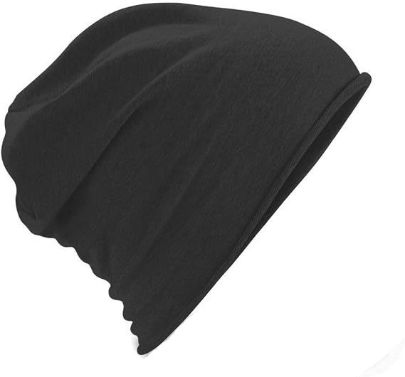 Beechfield Unisex Plain Jersey Beanie Hat (One Size) (Black)