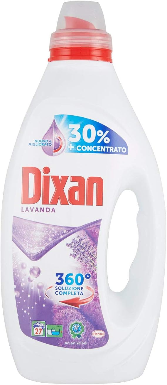Dixan Deep Clean Lavender Liquid; Liquid Washing Machine Detergent Against Stubborn Spots; Liquid Detergent in 27 Washes; 1;350L