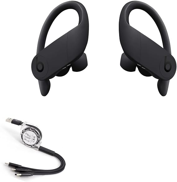 BoxWave Cable Compatible with Beats Power Pro - AllCharge miniSync, Retractable, Portable USB Cable - Jet Black