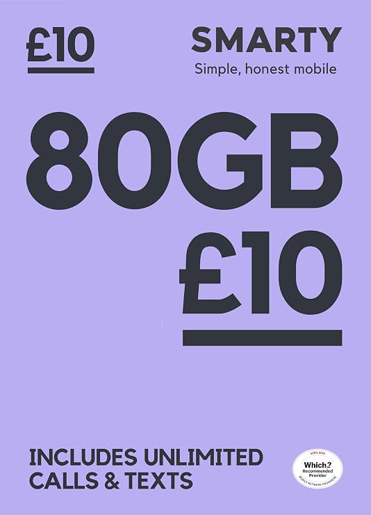 SMARTY SIM Only 1 month flexible plans available