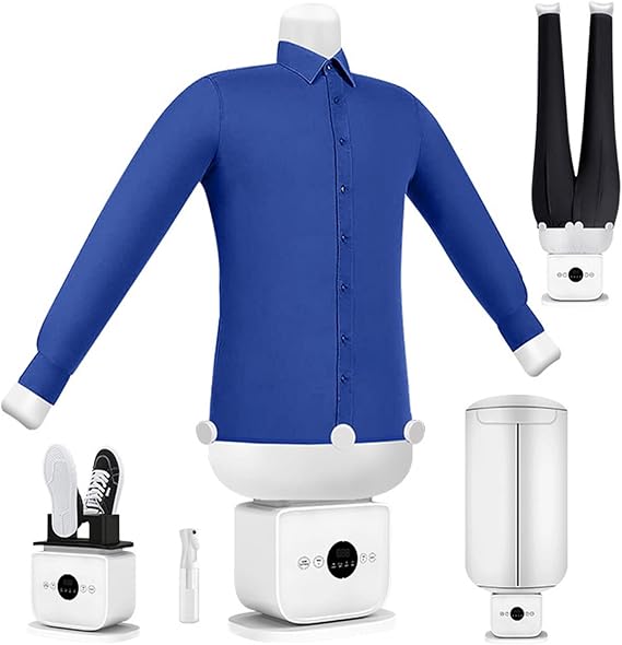 Automatic Ironing Machine, Steam Iron, Hands-Free Inflatable Hot Air Dryer, Time & Temperature Adjustable, for Trousers, T-Shirts & Shoes