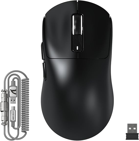 ATTACK SHARK X3MAX 49g SUPERLIGHT Mouse, PixArt PAW3950 Gaming Sensor, BT/2.4G Wireless/Wired Gaming Mouse, 6 Adjustable DPI Up to 420000, 100M Clicks Microswitches, for PC/Xbox/PS/Mac, Black