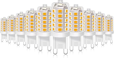 BUBO G9 LED Bulb 2700K Soft White 430 Lumens, 3W Equivalent 40W T4 G9 Halogen Replacement, 360Beam Angle 120V Non-Dimmable No-Flicker G9 Light Bulbs for Crystal Chandelier Lighting, 10 Pack