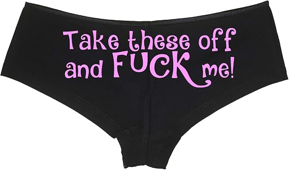 Knaughty Knickers Take These Off and Me sexy slutty underwear black panties