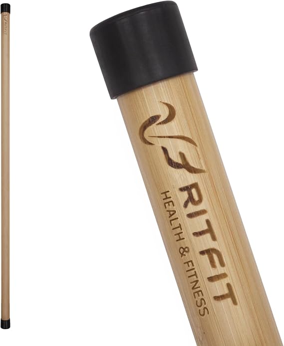 RitFit Natural Bamboo Yoga Stick, 57" (4.75 ft), Stretching & Flexibility