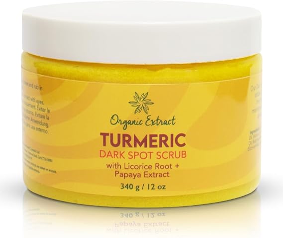 Turmeric Face Scrub - 12 fl oz / 340g - Skin Brightening Scrub For Face - Exfoliating Cleanser, Evens Out Skin Tone - Deep Cleansing, Moisturizing Facial Scrub with Papaya extract