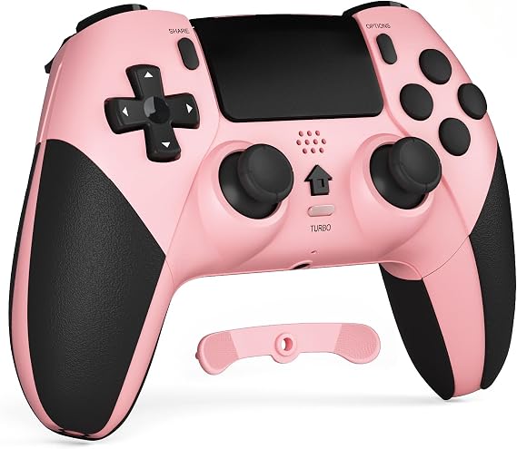 CHEREEKI Wireless Controller for PS4 with 2 Macro Buttons Pink
