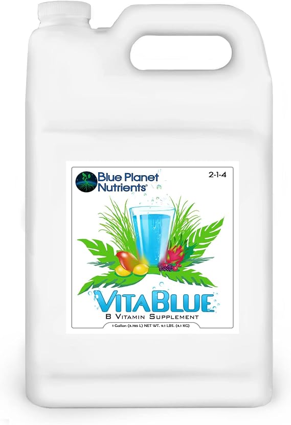 VitaBlue Complete B-Vitamin Supplement for Plants (128 oz) Gallon | Concentrated All Purpose Formula | for All Plants & Gardens | Blue Planet Nutrients