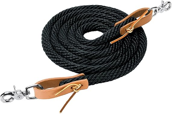 Weaver Leather Poly Roper Rein Black, 3/8" x 8'