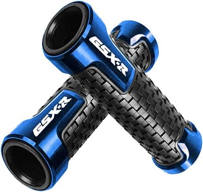 Motorcycle Non Slip Handlebar Grips 78 inch 22 mm Rubber Handle Grips Compatible with GSXR 600 750 1000 Blue