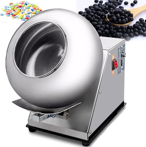 Automatic Tablet Coating Machine Chocolate Coating Machine Sugar Coating Pan Table Top Small Commercial Mini Chocolate Panning Machines, Coater Sugar Pan Peanut Nut Coating Machines(110V)