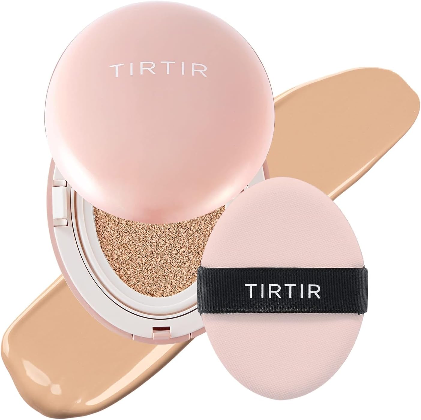 Mini Size] TIRTIR Mask Fit All Cover Pink Cushion | Korean Cushion Foundation, #24N Latte, 0.15 Fl Oz