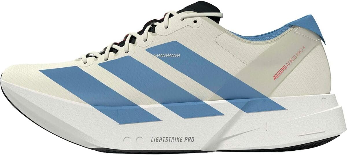 adidas, Adizero Adios Pro 4 Running Shoe - Men's, Off White/Light Blue/Bright Red, 11.5