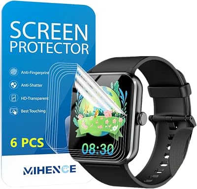 Screen Protector Compatible for Blackview R50 Smartwatch, HD Full Coverage TPU Protective Film for R50 1.85 Inches Fitness Tracker 6PCS, transparent